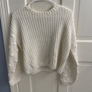 jessica simpson white knit sweater